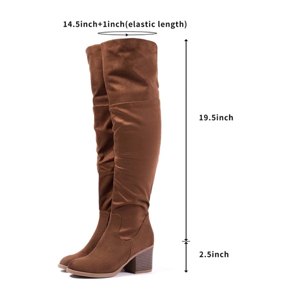 Sexy Stacked Block Heel Boots Over The Knee - Picture 3 of 6